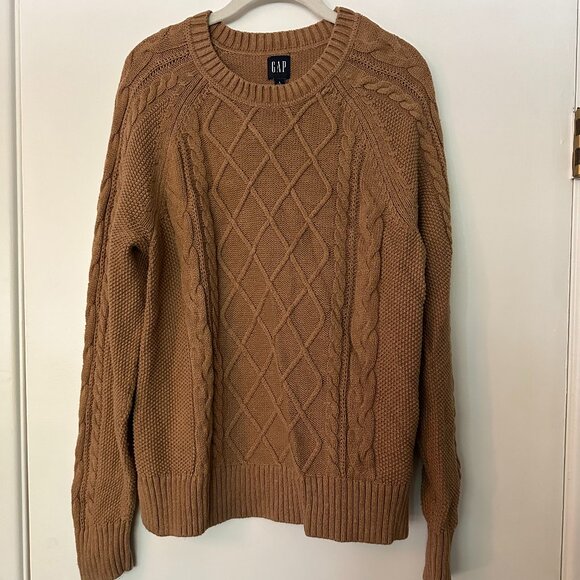 Camel Brown Crew neck Knit Sweater Womens size Large - Picture 1 of 4